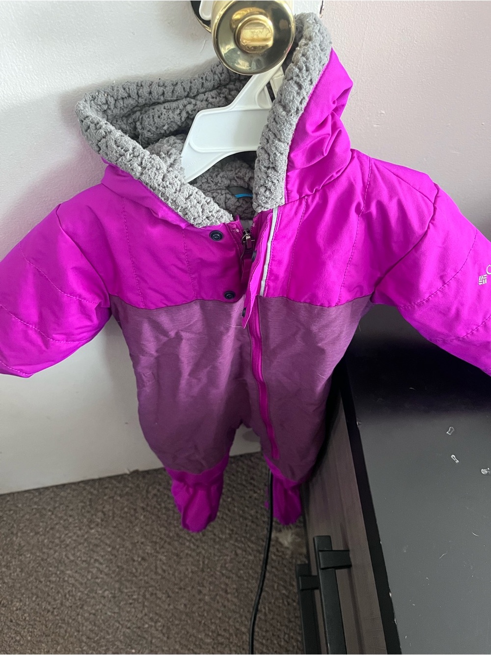 Columbia Toddler Snowsuit in Bright Pink and Purple